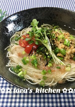 ネバネバ絶品☘️梅おろしそば-レシピのメイン写真