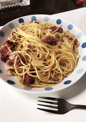 コンビーフのペペロンチーノパスタ☆-レシピのメイン写真