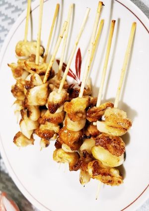 鶏皮とにんにく串 蒲焼のタレで-レシピのメイン写真