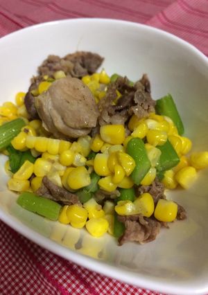 とうもろこしとアスパラバター炒め-レシピのメイン写真