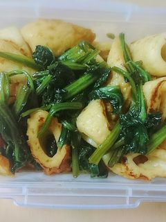 ちくわとほうれん草のめんつゆ炒め-レシピのメイン写真