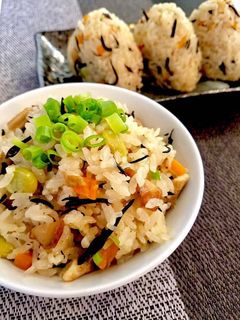 *簡単!ひじきの煮物で炊き込みご飯*-レシピのメイン写真