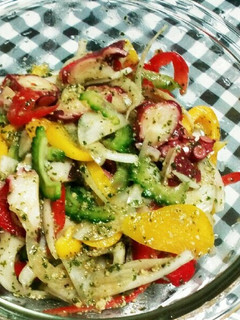 タコとカラフル野菜の青じそマリネ-レシピのメイン写真