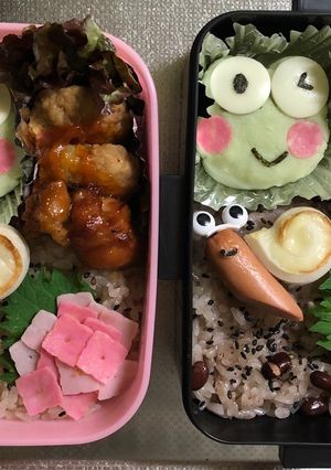 紫陽花&カエル&カタツムリ弁当-レシピのメイン写真
