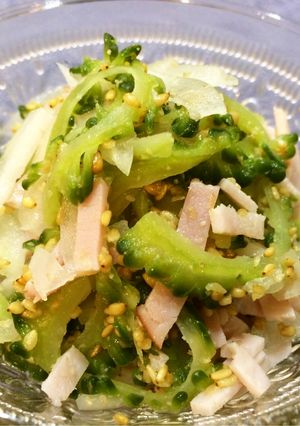 ☆旬の野菜☆手作り胡麻ドレのゴーヤサラダ-レシピのメイン写真