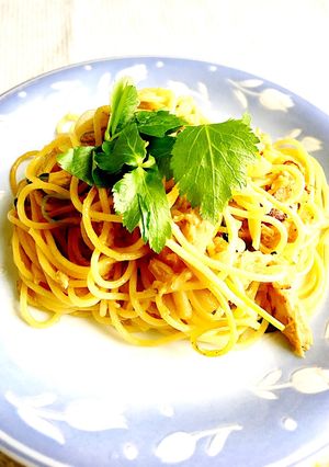 簡単♪ツナと三つ葉のガーリックパスタ♡-レシピのメイン写真