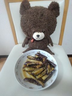 醤油とゴマ油で炒めた茄子!-レシピのメイン写真