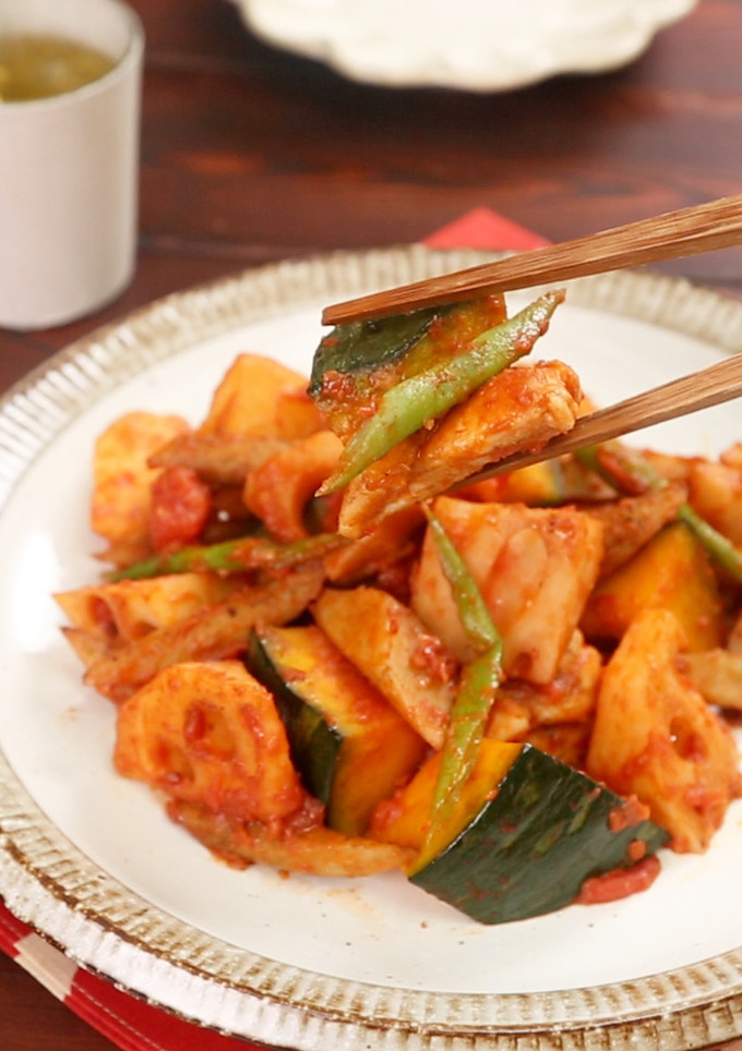 ささみと根菜のトマト炒め-レシピのメイン写真