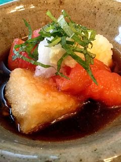 トマト入り揚げ出し豆腐は夏にオススメ!-レシピのメイン写真