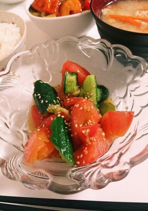 トマトと叩ききゅうりの香味サラダ-レシピのメイン写真