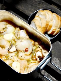 お店の味!エビとホタテのアヒージョ-レシピのメイン写真