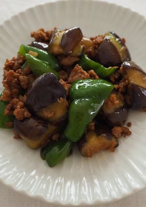 油控えめ。なすとピーマンの肉味噌炒め-レシピのメイン写真