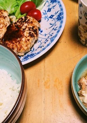 鶏肉のハンバーグ、ヘルシートマトやっこ-レシピのメイン写真