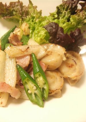 ホタテとネバネバ野菜のソテー-レシピのメイン写真