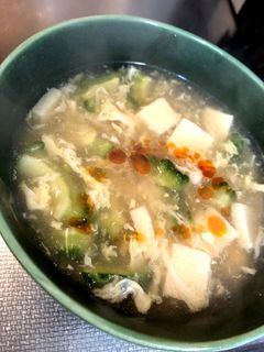 ゴーヤ☆高野豆腐☆卵とじスープ♪-レシピのメイン写真