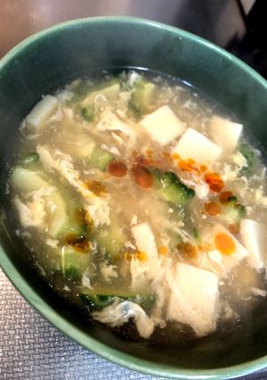ゴーヤ☆高野豆腐☆卵とじスープ♪-レシピのメイン写真