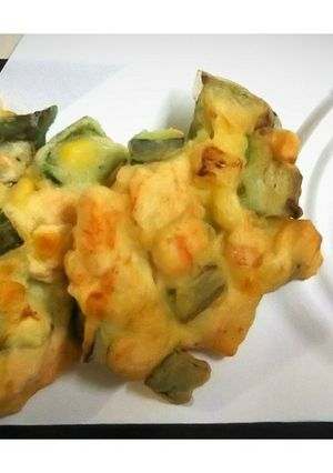 ズッキーニと鶏のかき揚げ カレー塩添え-レシピのメイン写真