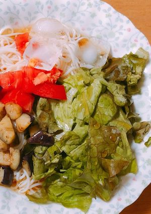 ナストマトレタスの夏にぴったりそうめん-レシピのメイン写真