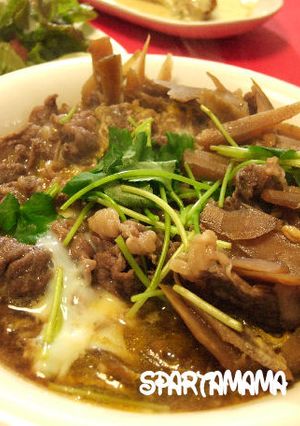 ☆牛肉とごぼう煮の卵とじ♪-レシピのメイン写真