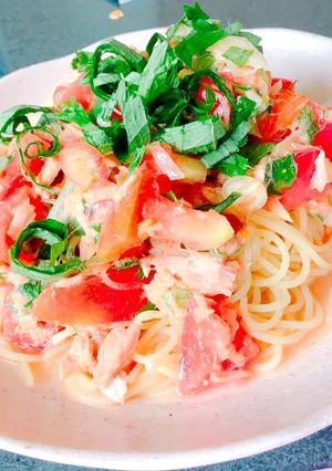 ミョウガと大葉香る♡絶品冷製パスタ-レシピのメイン写真