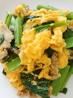 小松菜と豚肉の中華炒め-レシピのメイン写真
