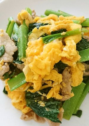 小松菜と豚肉の中華炒め-レシピのメイン写真