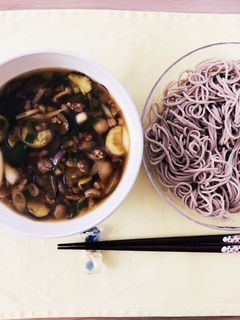 簡単☆ナスとそぼろのつけ蕎麦-レシピのメイン写真
