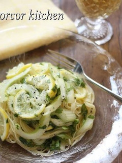 セロリの塩レモン漬け冷製パスタ-レシピのメイン写真