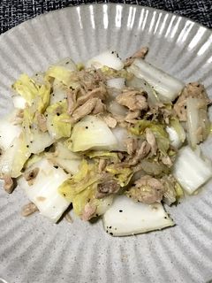 ツナと白菜の胡麻油炒め-レシピのメイン写真