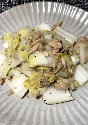 ツナと白菜の胡麻油炒め-レシピのメイン写真