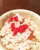 簡単★冷凍トマト梅干もち麦の炊き込みご飯