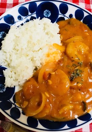 濃厚♡ぷりぷりエビのトマトクリームごはん-レシピのメイン写真
