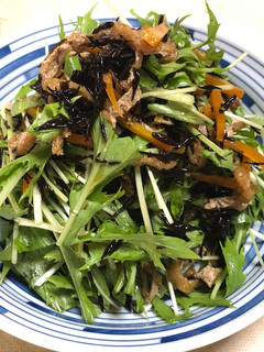 栄養たっぷり!簡単!水菜とひじきのサラダ-レシピのメイン写真