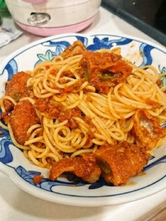 前日の残り物リメイク!フライ混ぜパスタ-レシピのメイン写真