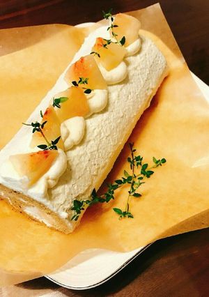 桃とアールグレイのロールケーキ-レシピのメイン写真