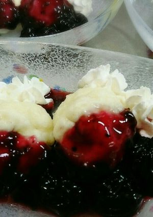 HM♥むくむくケーキ ダークチェリー添え-レシピのメイン写真