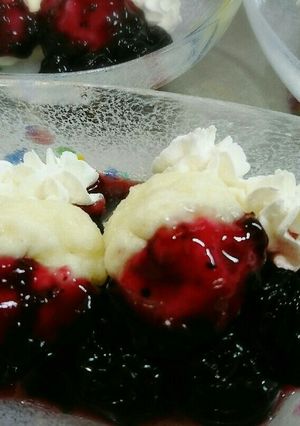 HM♥むくむくケーキ ダークチェリー添え-レシピのメイン写真