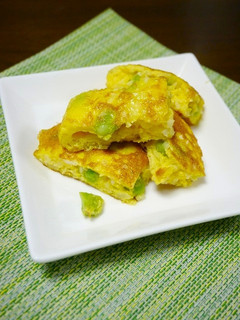 節約!ふわふわ卵焼き☆キャベツの芯&枝豆-レシピのメイン写真