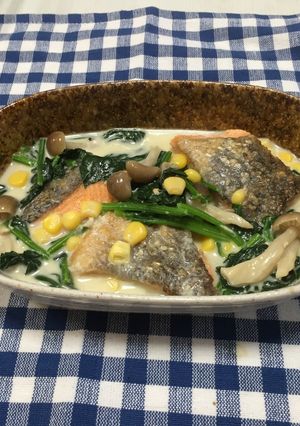 ほうれん草と鮭のクリーム煮-レシピのメイン写真