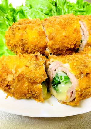 ☆薄切り肉で！ニラ&チーズのロールカツ☆-レシピのメイン写真