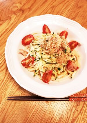 ズッキーニの冷やしうどん-レシピのメイン写真