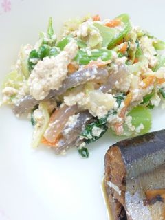 南房総市給食◆小松菜の白和え-レシピのメイン写真