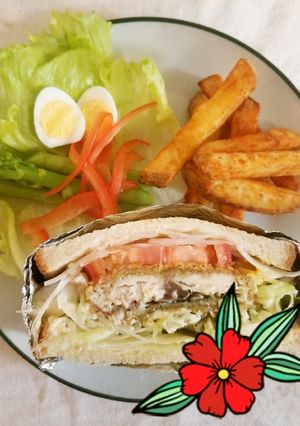 サバサンドとチリポテトプレート-レシピのメイン写真