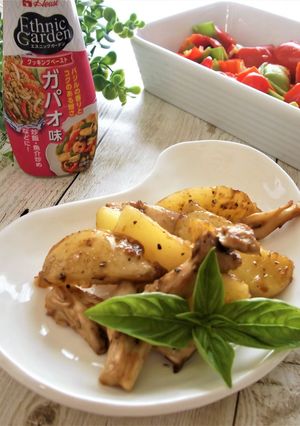 やみつき!ガパオ風味のエリンギポテト-レシピのメイン写真