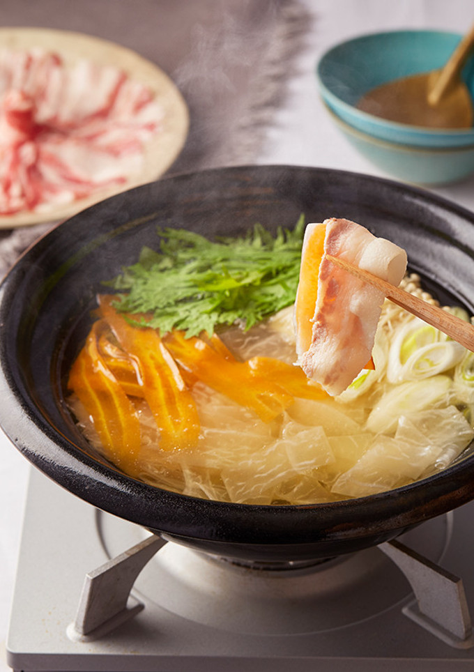 野菜を巻いて！白だししゃぶしゃぶ-レシピのメイン写真