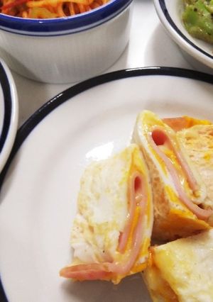 （お弁当）ハムチーズの目玉巻き-レシピのメイン写真