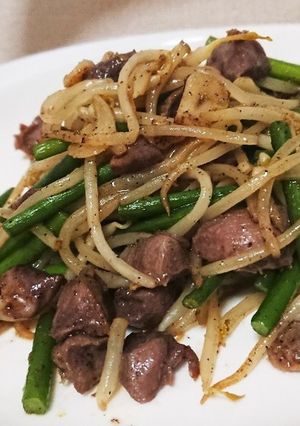 砂肝とにんにくの芽の炒め物-レシピのメイン写真