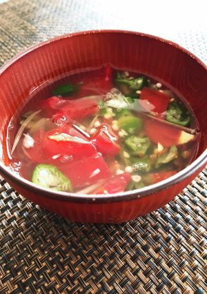 オクラとトマトの冷製スープ-レシピのメイン写真