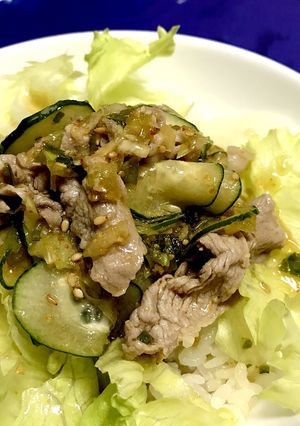 豚ときゅうりのネギダレ丼-レシピのメイン写真