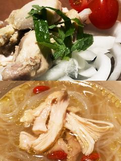 ゆで鶏→バンバンジー&薬膳スープ-レシピのメイン写真